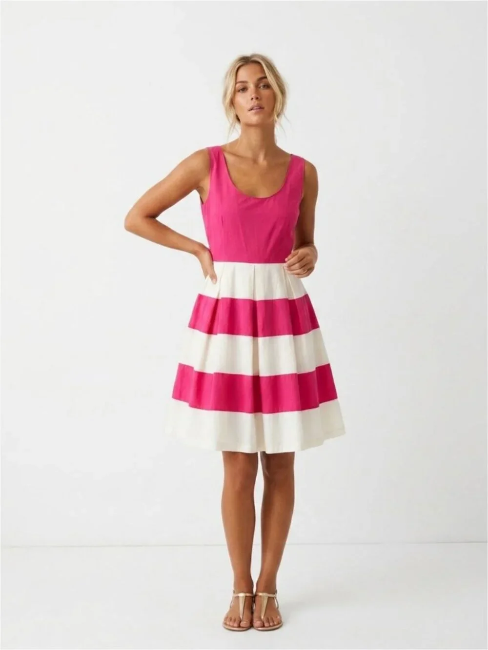 Kate Spade New York Pink & White Striped Celina Mini Dress Size 12 8675